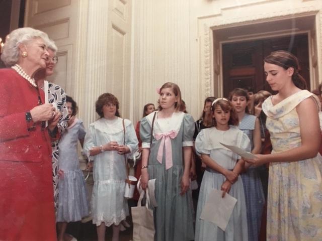 Ashley Hall Students Visit Ashley Hall alumna and Former First Lady, Barbara Pierce Bush '43 in the White House in 1989